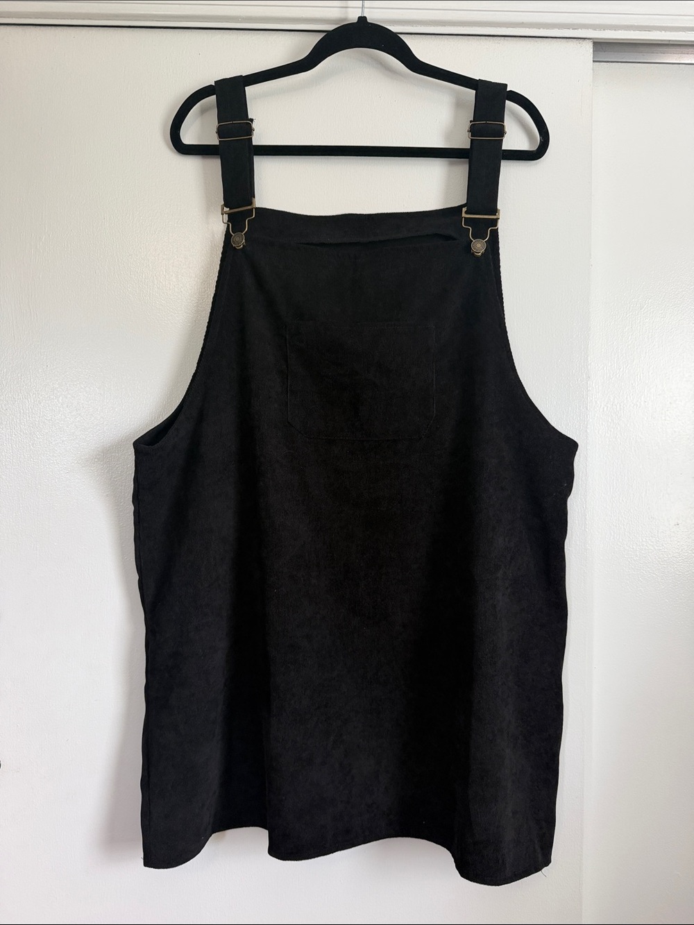 SHEIN Black Mini Pinafore Dress with Adjustable Straps